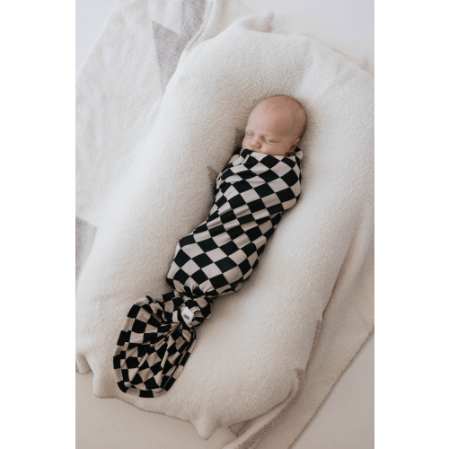 Bamboo Swaddle | Black Checkerboard