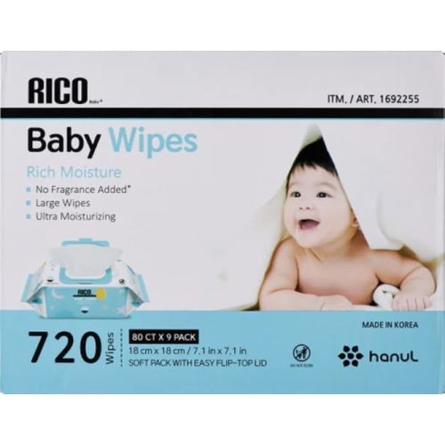 BabyRico Baby Wipes, 720 Count