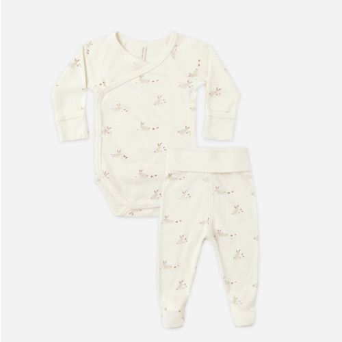 Side Snap Bodysuit + Pant Set || Bunnies – Quincy Mae