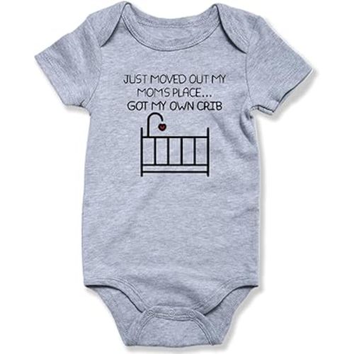 hrcfbk Newborn Infant Baby Boys Girls Bodysuit Short Sleeve Funny Letters Print Romper Reveal Pregnancy Announcement Clothes