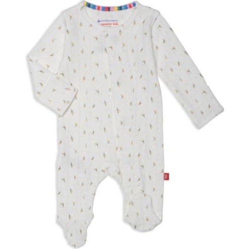 Floral Pointelle Magnetic Footie