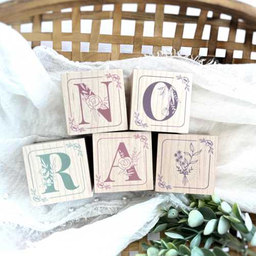 Boho Nursery Wall Shelf Art Block Name, Wildflower Nursery Decor, Botanical Print, Floral Nursery Art, Girl Nursery Decor, Baby Shower Gift