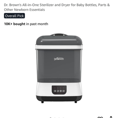 Dr. Brown's All-in-One Sterilizer and Dryer for Baby Bottles, Parts & Other Newborn Essentials