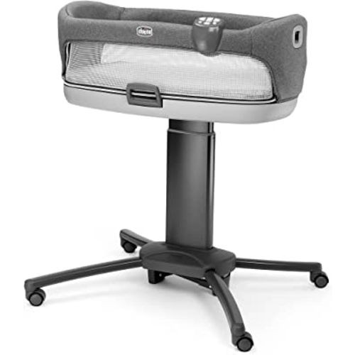 Chicco Close to You 3-in-1 Bedside Bassinet, Portable Newborn Bassinet with Wheels, Adjustable-Height Changing Table | Heather Grey/Grey