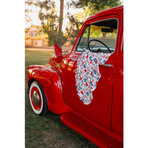 Red White and Blue Bows Blanket
