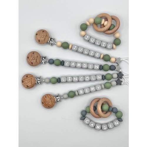 Pacifier Clip Personalized, Pacifier Holder, Binky Clip, Baby boy gift, Baby girl gift, Coming Home gift, Rattle Ring Personalized