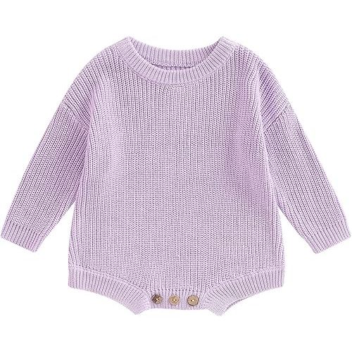 FYBITBO Baby Girl Boy Sweater Knit Oversized Pullover Sweatshirt Romper Onesie Warm Fall Winter Clothes Outfit Newborn