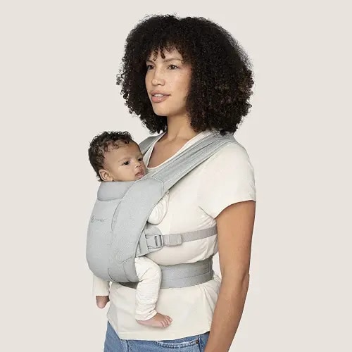 Ergobaby Embrace Baby Sling Carrier Newborn to Toddler - Breathable Baby Carriers for Summer - Sling Wrap Carrier with Hip Seat - Cozy Newborn Essentials (7-25 Pounds), Soft Air Mesh, Soft Grey