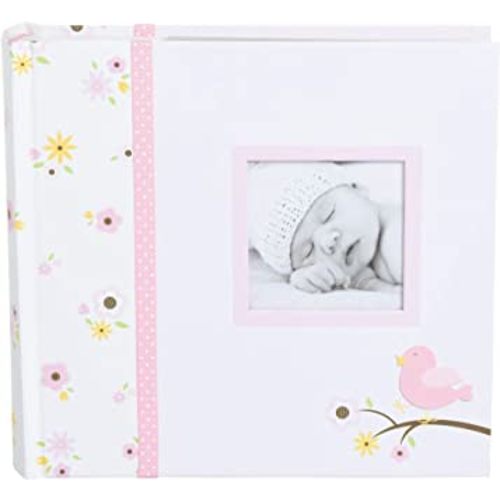 Bird Photo Album, Memory Keepsake Babybook, Gender-Neutral Baby Accessory for New and Expecting Parents, Pink