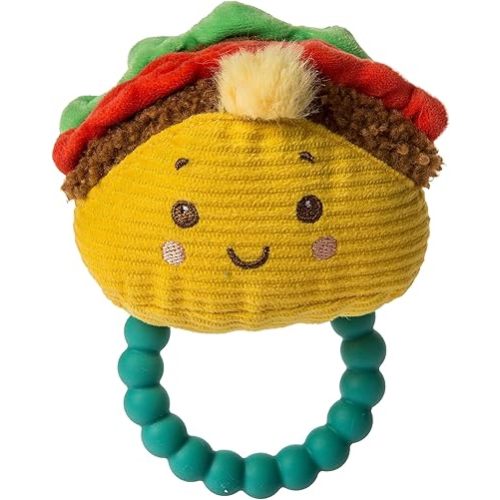 Mary Meyer Sweet Soothie Soft Baby Rattle with Teether Ring, Taco