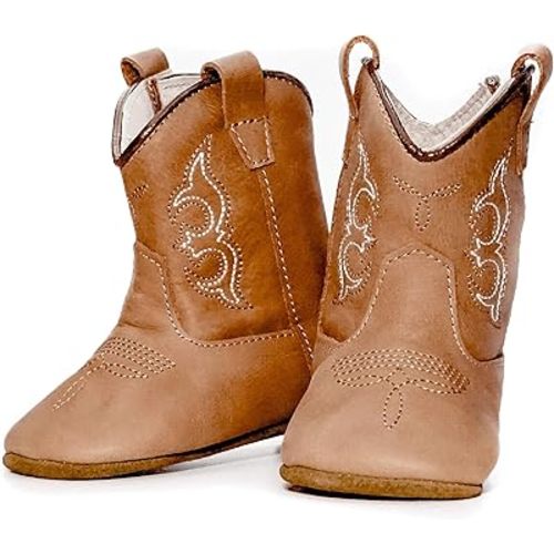 Real Leather Soft Sole Cowboy Boots for Baby Infant Toddler Boys Girls Newborn Crib Prewalkers Or Special Occasion