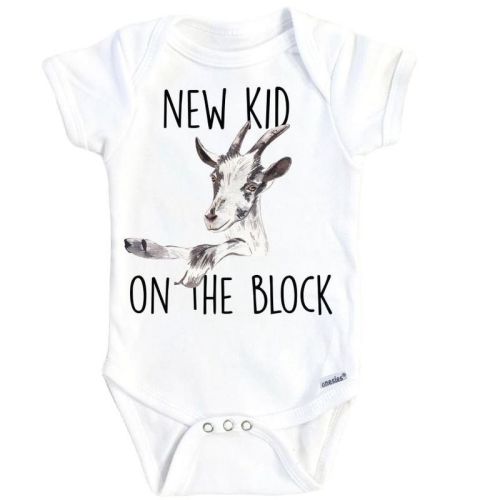 Goat Kid Town Onesie® Baby Boy Girl Clothes Infant Bodysuit Funny Cute Newborn Gs1 White Newborn Onesie®