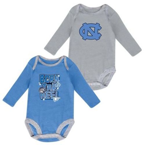 Ncaa North Carolina Tar Heels Boys' 2pk Long Sleeve Bodysuit - 3-6m