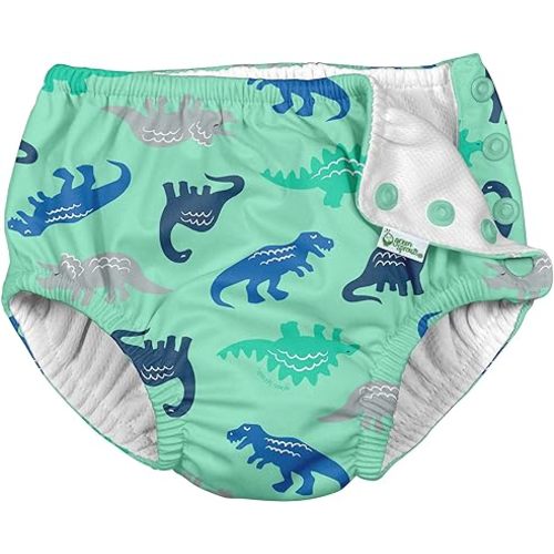 i Play Boys Reusable Absorbent Baby Swim Diapers Seafoam Simple Dino 18 Months