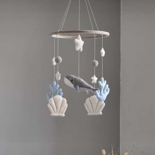 Whale baby mobile | Sea nursery mobile | Felt crib decoration