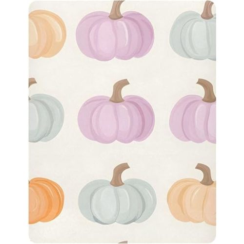 xigua Colorful Pumpkin Fitted Crib Sheets for Girls and Boys, Soft Breathable Crib Sheet Suitable for Standard Crib & Toddler Bed 27 x 39 in