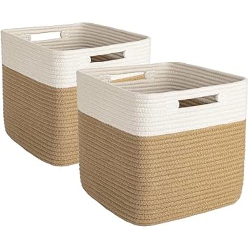Hand Woven Cotton Baskets for Storage