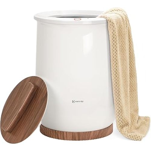 Keenray Towel Warmer, Luxury Towel Warmer Bucket, Large Towel Warmers for Bathroom, Auto Shut Off, Fits Up to Two 40"X70" Oversized Towels, Bathrobes, Blankets, PJ's and More, CL1(Brown)