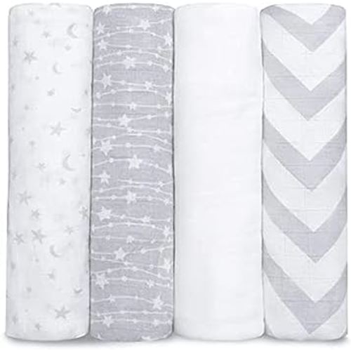 Amazon.com: Comfy Cubs Muslin Swaddle Blankets Neutral Receiving Blanket Swaddling, Wrap for Boys and Girls, Baby Essentials, Registry & Gift (Grey) : Baby