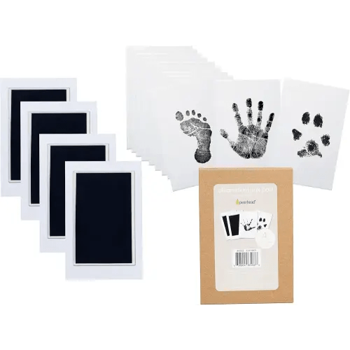 Pearhead Clean-Touch Ink Pad Kit, Mess-Free Inkless Handprint and Footprint Pad with Impression Cards, Suitable for Babies and Pets, Perfect Keepsake for Newborns and Small Animals, Pack of 4