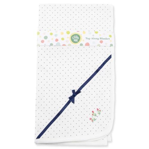 Little Me Blankets for Baby Girls' Swaddling Receiving Blanket, Ivory Rosebud, 30 x 27 Inches