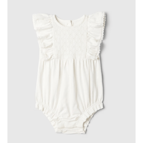 Baby Crochet Shorty One-Piece in new off white, size: 12-18 M