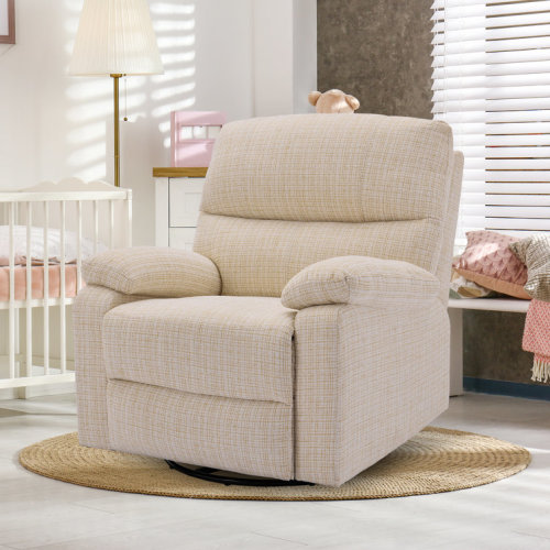 Power Recliner Chair Swivel Glider, Nursery Glider Recliner, Chenille Rocking Recliner Chair For Living Room