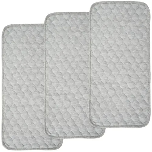 BlueSnail Quilted Thicker Waterproof Changing Pad Liners 3 Count(Gray 13” x 27”)