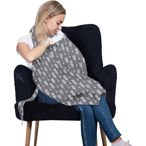 San Francisco Baby Nursing Cover, Breathable 360° Nursing Cover Up, Privacy Breastfeeding Blanket - Luxury Gray