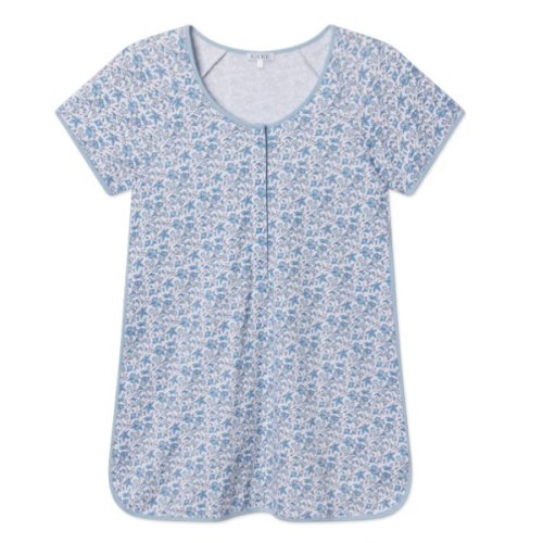 LAKE Maternity/Nursing Pajamas - Short/Long Set - Delft Blue Garden Floral