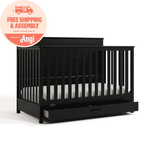 Graco Tristan Convertible Baby Crib with Drawer, Black