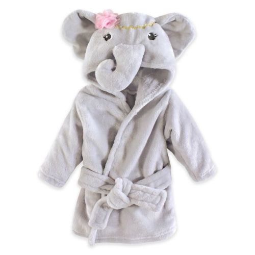 Little Treasures Size 0-9M Elephant Plush Bathrobe in Grey/PinkLittle Treasures Size 0-9M Elephant Plush Bathrobe in Grey/Pink