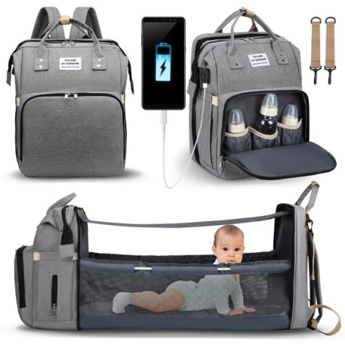 3 in 1 Diaper Bag Backpack with Changing Station, Diaper Bags for Baby Girls Boys, Baby Shower Gifts, Essentials Must Haves, Multi-Function Travel Mommy Bag