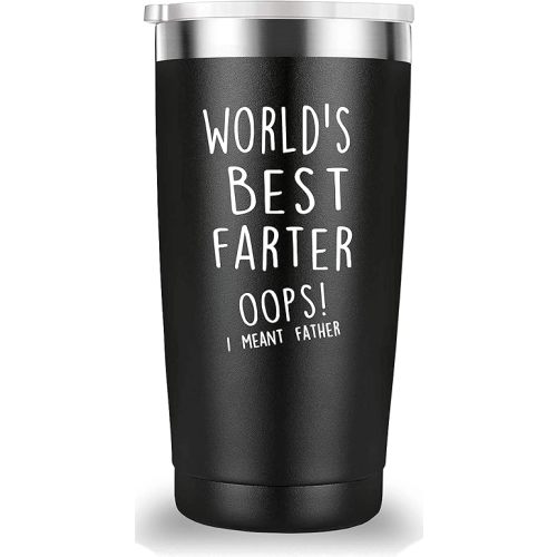 World's Best Farter I Mean Father Travel Mug Tumbler(20 oz Black)