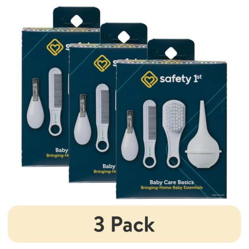 (3 pack) Safety 1st Baby Care Basics 4 Piece Infant Essentials Set, White