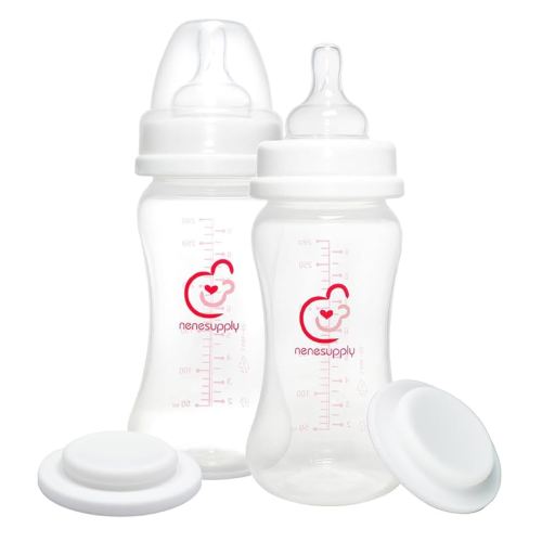 Nenesupply Feeding and Storage Bottles Collection for Spectra S1 S2 Motif Luna Breast Pumps 2 pc 9oz 280ml with Sealing Disc Anti Colic Feeding Bottles Breastmilk Storage Replace Spectra Bottles