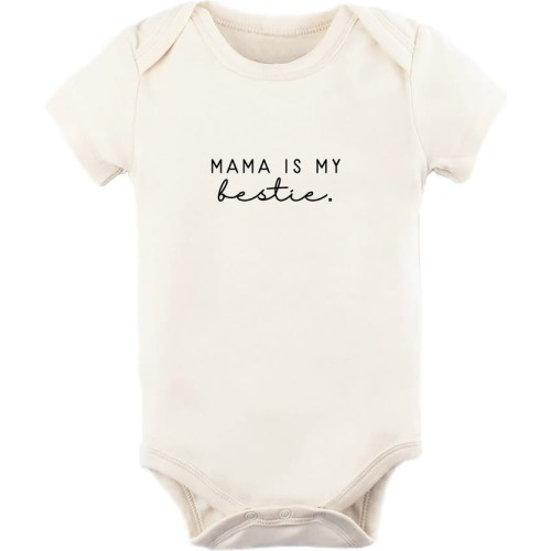 Baby Mama is my Bestie Organic Cotton Bodysuit, 0-3M, Natural