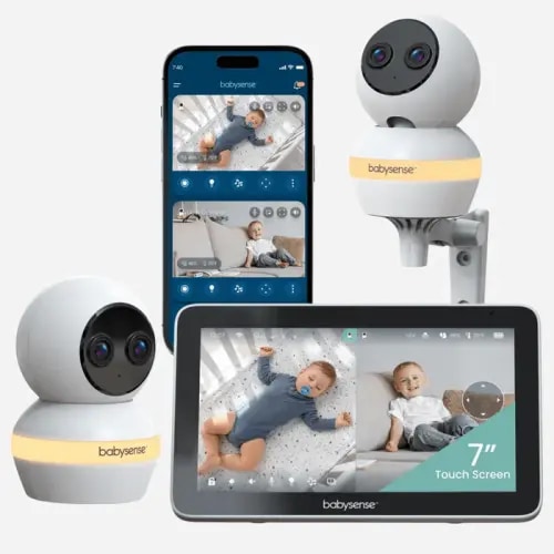 Babysense Touch™ - Smart WiFi Baby Monitor With 7" Touchscreen, 2 Cam