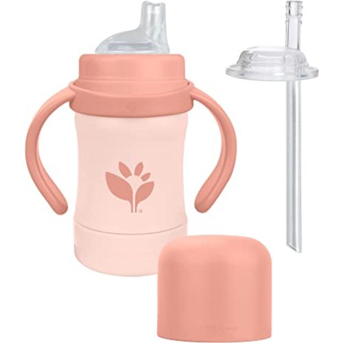Green Sprouts® Sprout Ware® Sip & Straw 6oz., 6mo+, Plant-plastic, Platinum-cured Silicone, Dishwasher Safe, Grows with Baby, Tested for Hormones