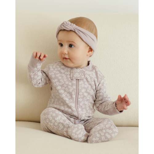 Zip Long Sleeve Sleeper Footie || Lavender Ditsy – Quincy Mae