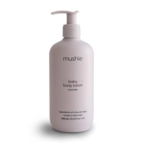 mushie Baby Organic Body Lotion | Moisturize, Soothe, and Hydrates Dry Skin | Made in Denmark, 13.53 fl oz (Lavender)