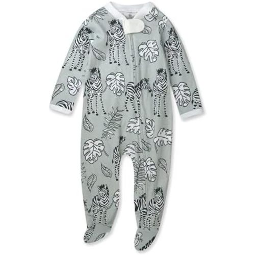 HonestBaby Sleep & Play Footed One-Piece Pajama Sleeper 100% Organic Cotton, Baby Girls