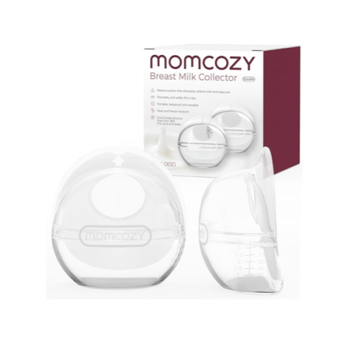 Momcozy Breast Milk Collector, Milk Collectors for Breastfeeding, Reusable Breast Milk Shells, Silicone Catcher with More Fit & Soft (3oz/90ml, 2 Counts)