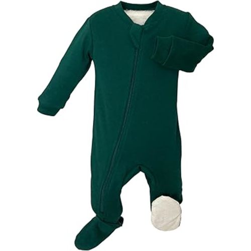 zippyjamz – Zipper Organic Sleeper Footed Onesies Sleeper Baby Pajamas with Inseam Zipper