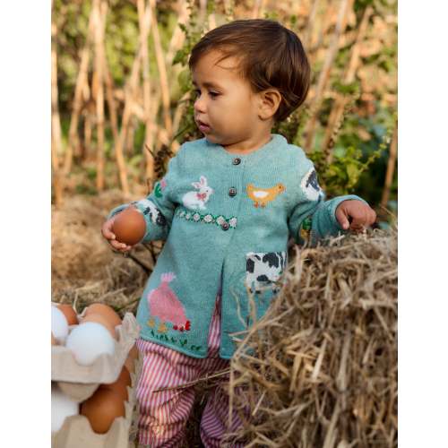 Fun Logo Cardigan-Georgian Blue Farm Yard