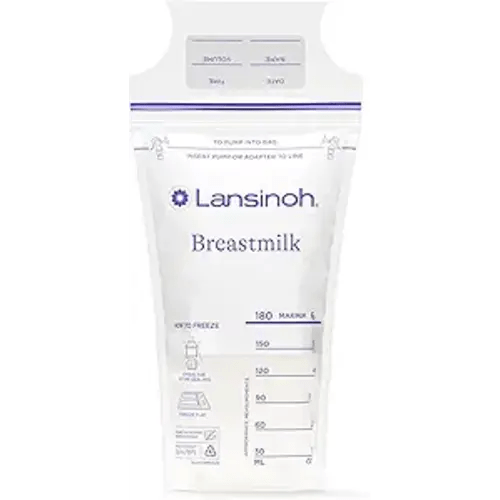 Lansinoh Breastmilk Storage Bags, 200 Count Value Pack, Easy to Use Breast Milk Storage Bags for Feeding, Baby Essentials, Presterilized, Hygienically Doubled-Sealed for Freezing & Refrigeration, 6 OZ - 6 Ounce - 200.0
