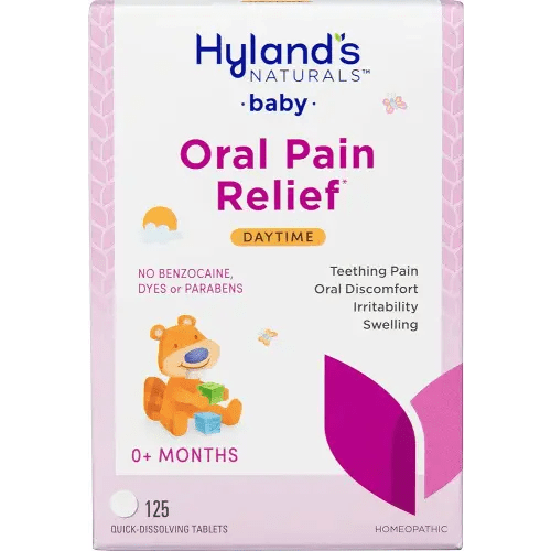 Hyland's Baby Daytime Soothing Tablets with Chamomilla, Natural Relief of Oral Discomfort, Irritability, and Swelling, Up to 62 Doses (Pack of 1, 125 Count Total)