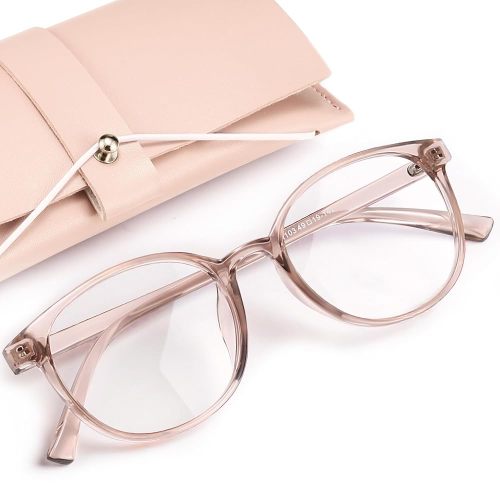 miyya Blue Light Blocking Glasses Women, Fashion Round Transparent Anti Blue Light Glasses with Anti Eyestrain & UV Glare