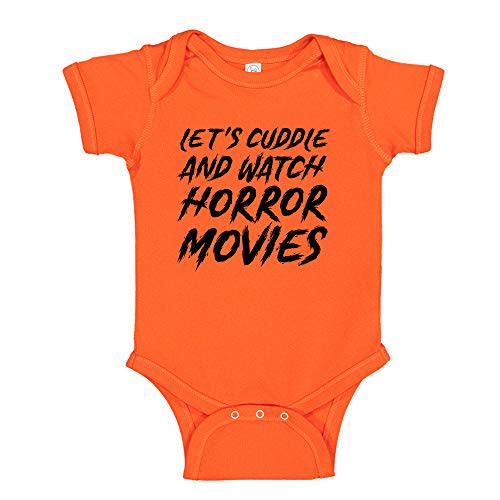Let's Cuddle and Watch Horror Movies Baby Bodysuit or Toddler T-Shirt Halloween Spooky Baby Clothes