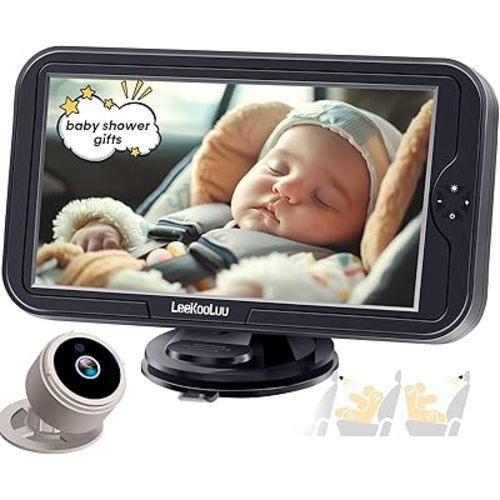 Baby Car Camera for Backseat 1080P - HD Crystal Night Vision, Easy to Install, 360° Rotation, Protect Baby's Eye, Perfect for Beige Car Interiors, Rear Facing Car Seat Camera for Newborn, Infant, Kids